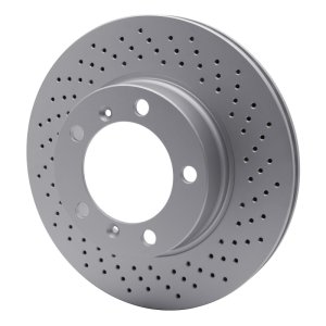 Porsche Cayman Brake Rotor (1) - Right Front - R1 Concepts - Drilled GeoSPEC Coated - `05-`08